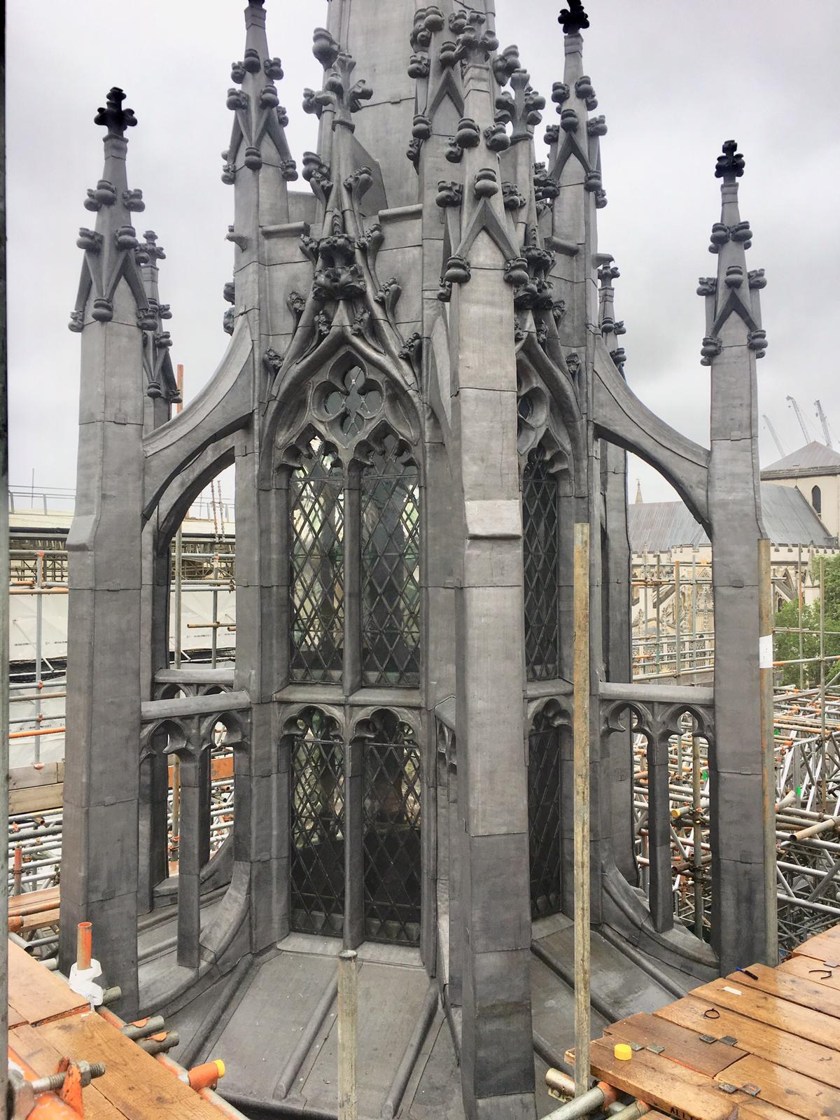 Ornate lead welding detail, Houses of Parliament restoration project, Silk Leadwork